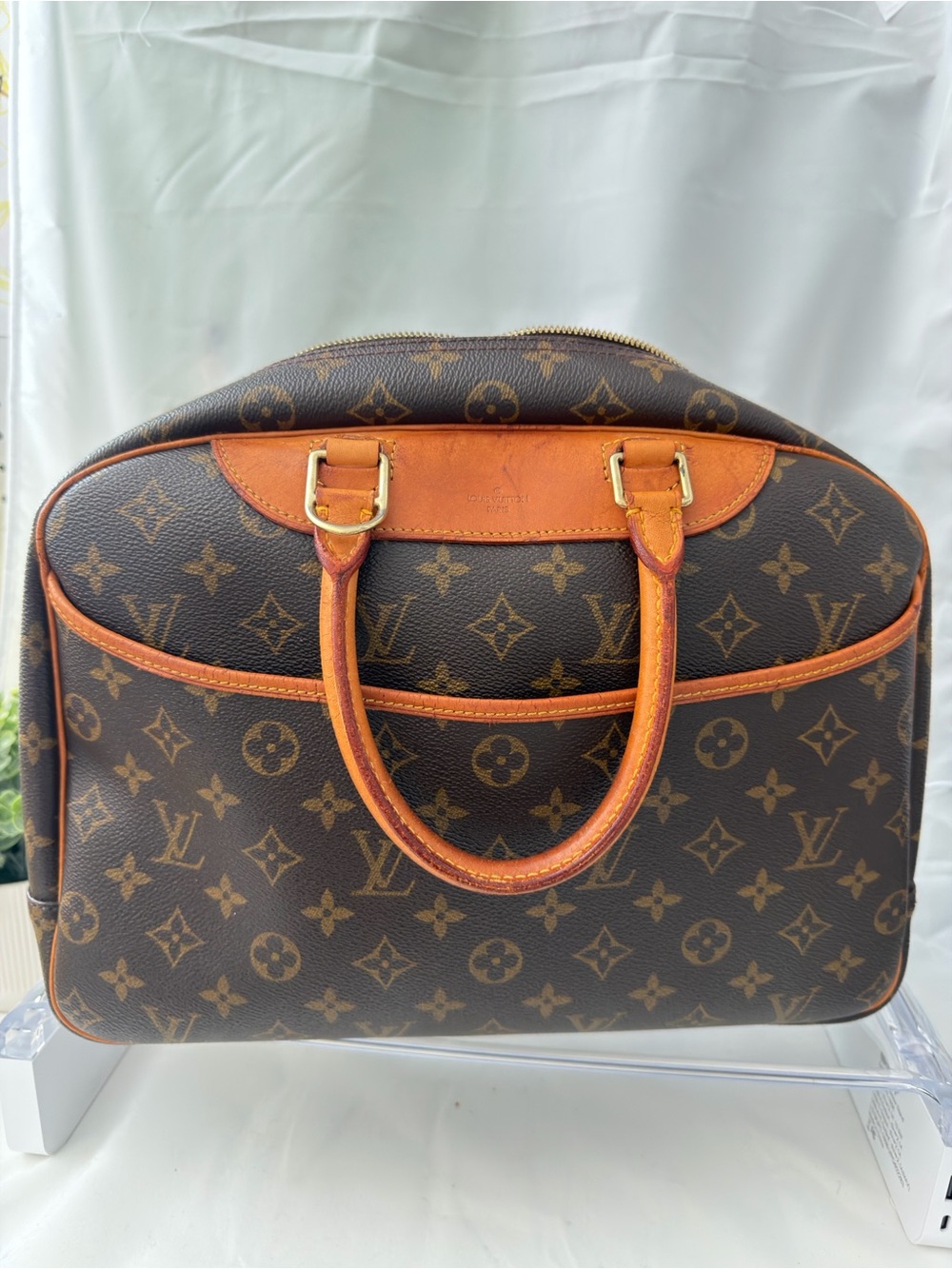 Louis Vuitton Monogram Duffel with Tan Leather Handles